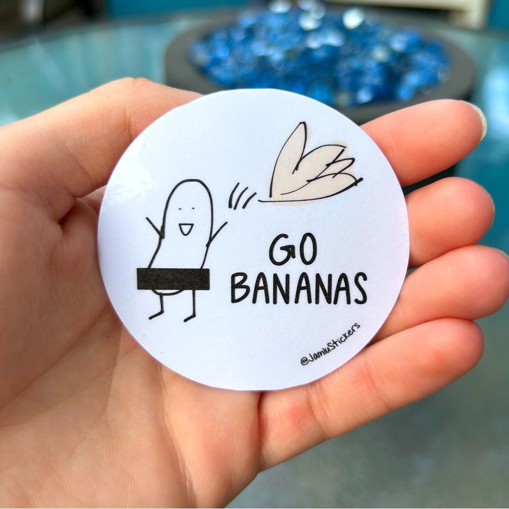 “Go Bananas” Stripping Banana Sticker